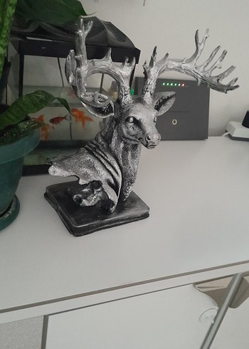 Gri Geyik Figürü biblo büyük - Görsel 2