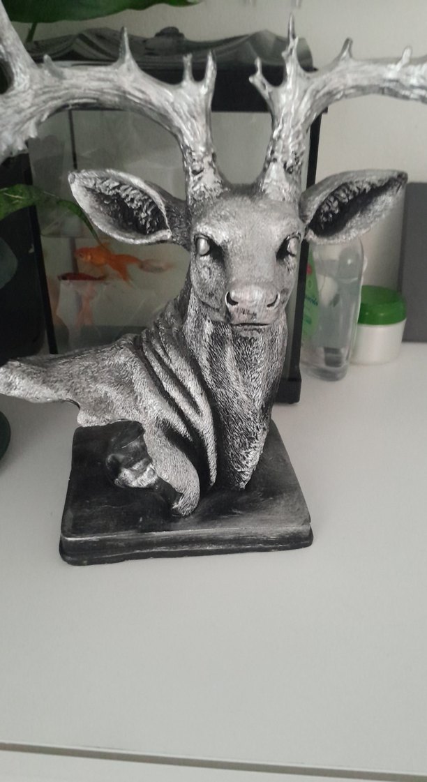 Gri Geyik Figürü biblo büyük - Görsel 3