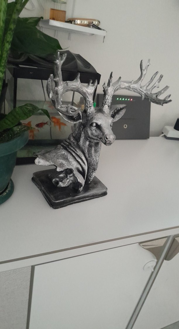 Gri Geyik Figürü biblo büyük - Görsel 2