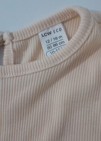 Kız Çocuk Bej Kısa Kollu Keten Tişört - Görsel 3