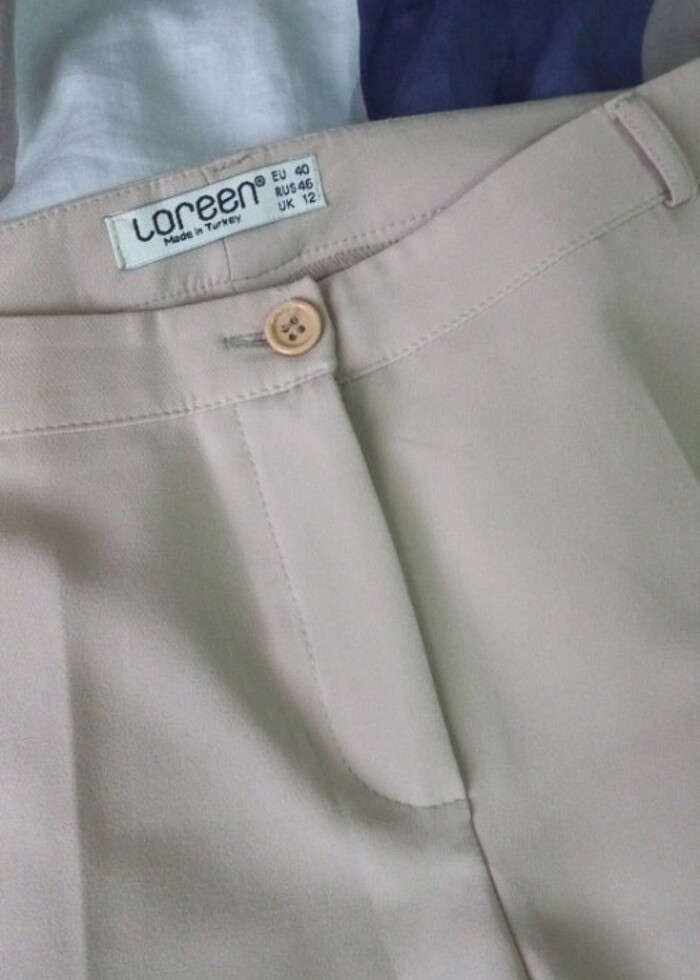 Loreen Bej Kumaş Pantalon - Görsel 3