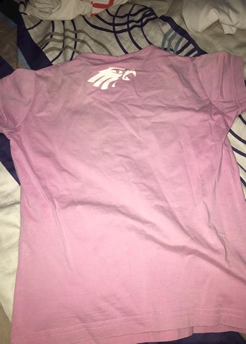 Kız Çocuk Pembe Baskılı Kısa Kollu Tişört - Görsel 2