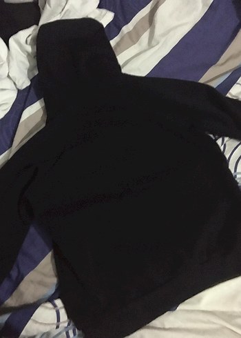 Siyah Kapüşonlu  Kadın Sweatshirt - Görsel 3