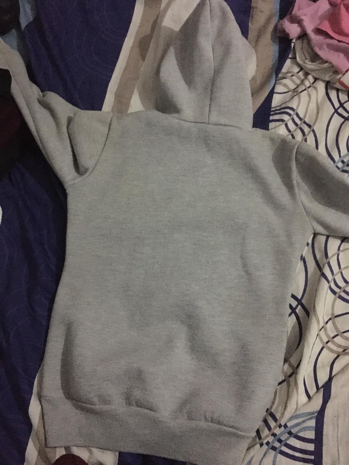 Gri Kapüşonlu Kadın Sweatshirt - Görsel 2