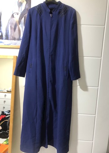 Mavi Fermuarlı Kadın Ferace - Görsel 4