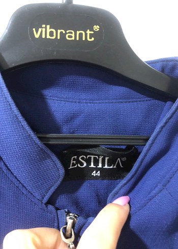 Mavi Fermuarlı Kadın Ferace - Görsel 2