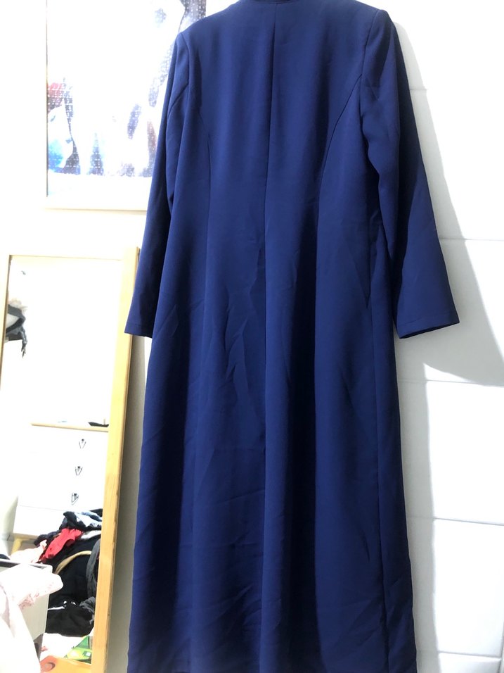 Mavi Fermuarlı Kadın Ferace - Görsel 5