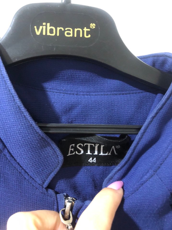 Mavi Fermuarlı Kadın Ferace - Görsel 2