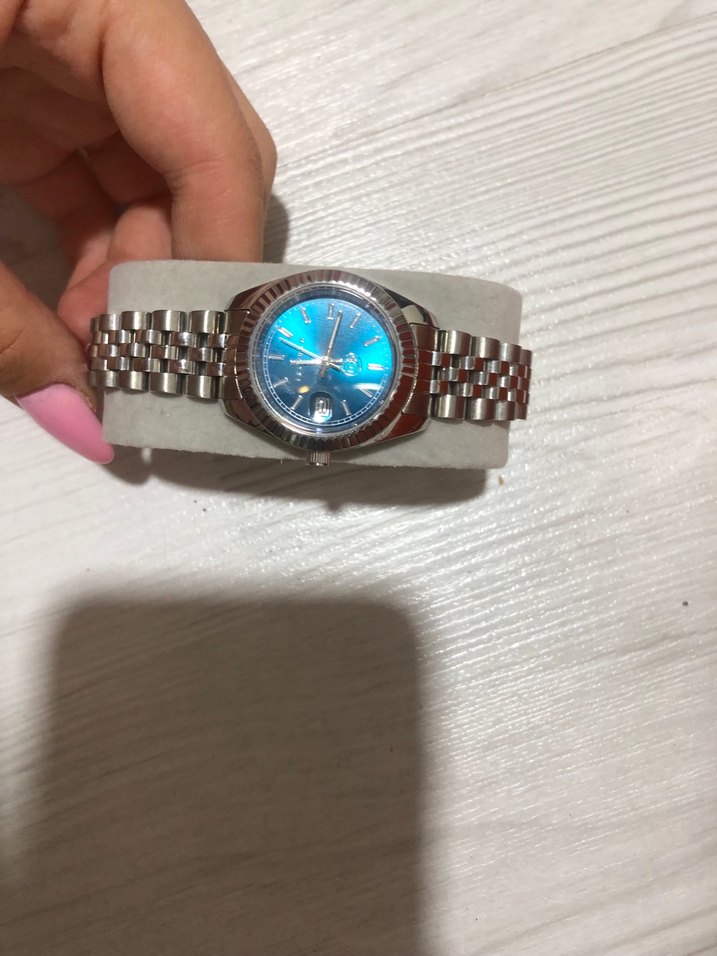 Parlak Mavi Kadranlı Modern Klasik Kadın Saati - Görsel 3