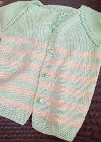 Kız Çocuk Pastel Yeşil Örgü Hırka