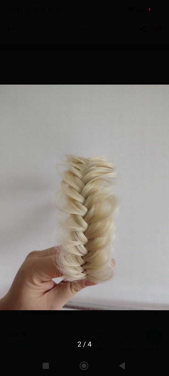 platin sarı Elastik Bohem Saç Bandı - Görsel 2