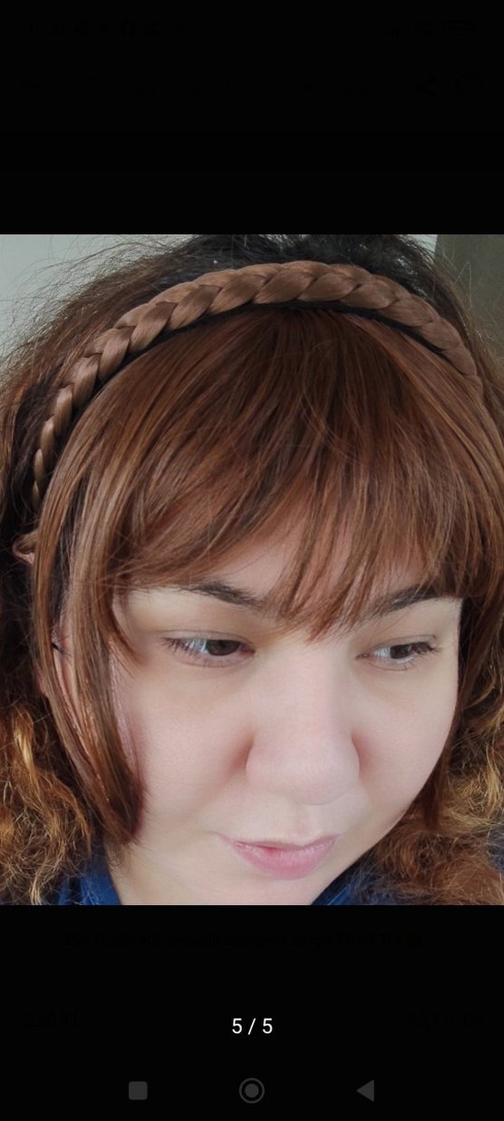 kahkül örgülü sentetik saç taç - Görsel 2