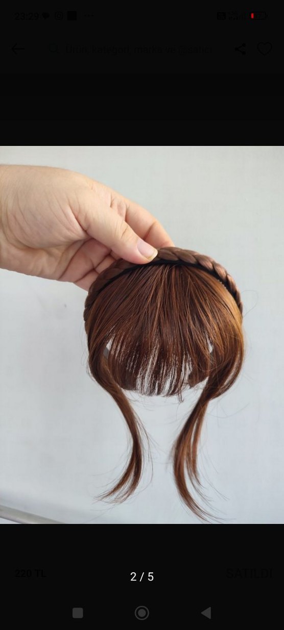 kahkül örgülü sentetik saç taç - Görsel 3