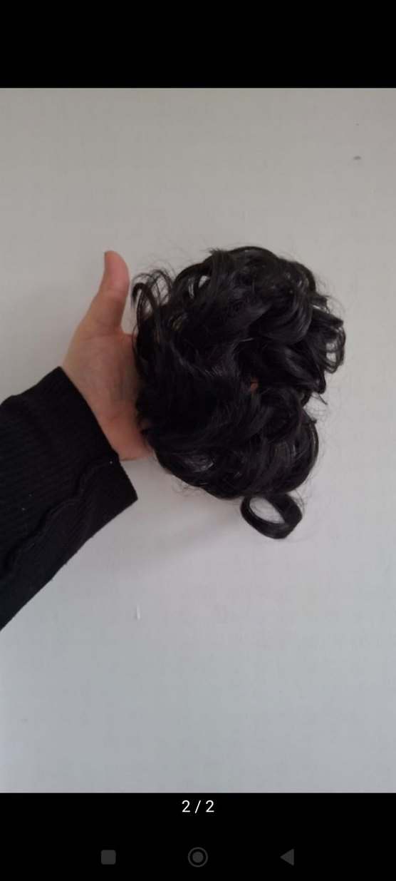 Siyah Kabartmalı Kadın Saç Aksesuarı topuz - Görsel 2