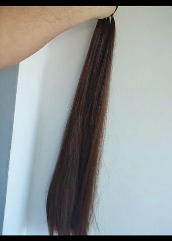 Kahverengi Elastik İpek Görünümlü Saç Tokası - Görsel 3