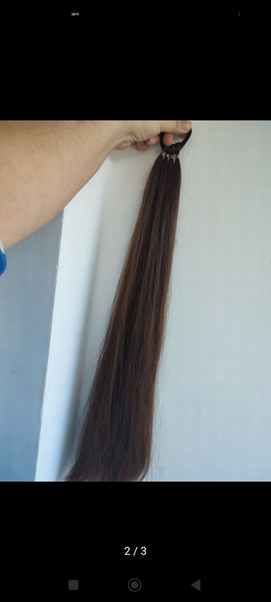 Kahverengi Elastik İpek Görünümlü Saç Tokası - Görsel 2