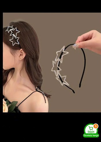 Siyah Parlak Yıldızlı Gotik Taç - Görsel 2