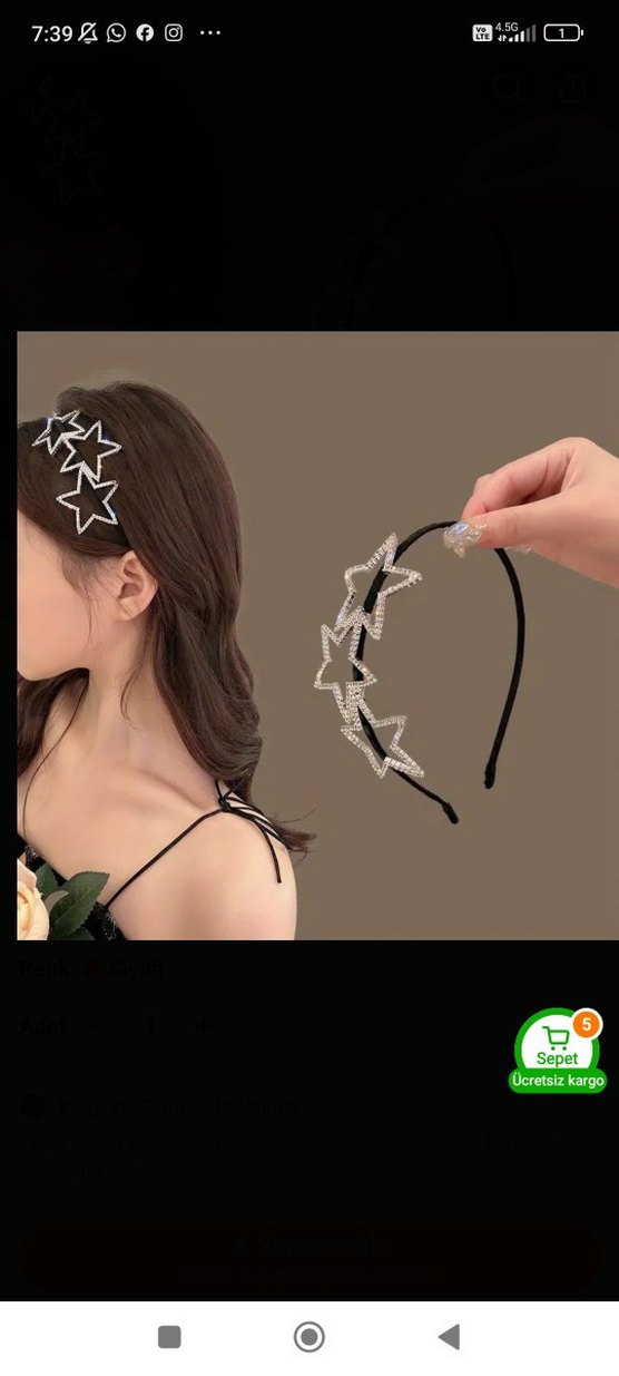 Siyah Parlak Yıldızlı Gotik Taç - Görsel 2