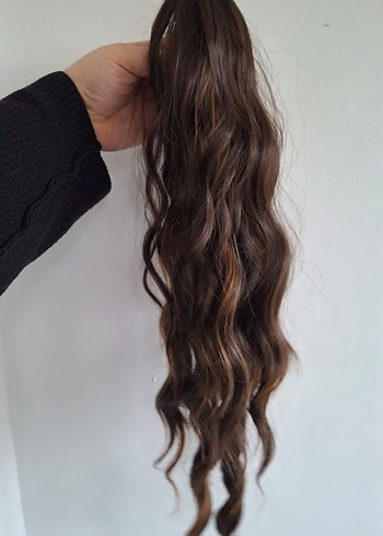 Kahverengi Dalgalı Sentetik Saç Tokası - Görsel 6
