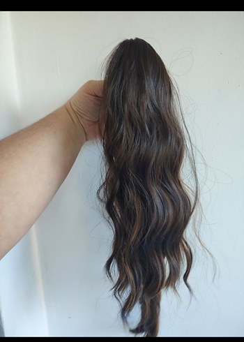 Kahverengi Dalgalı Sentetik Saç Tokası - Görsel 5