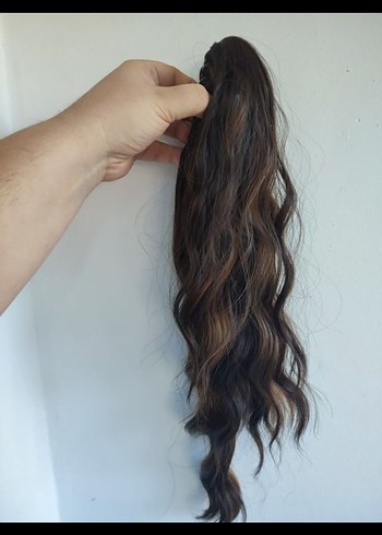 Kahverengi Dalgalı Sentetik Saç Tokası - Görsel 4