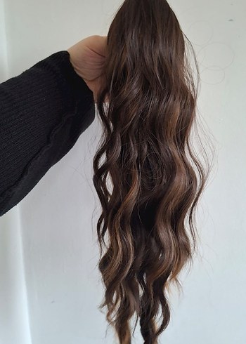 Kahverengi Dalgalı Sentetik Saç Tokası - Görsel 7