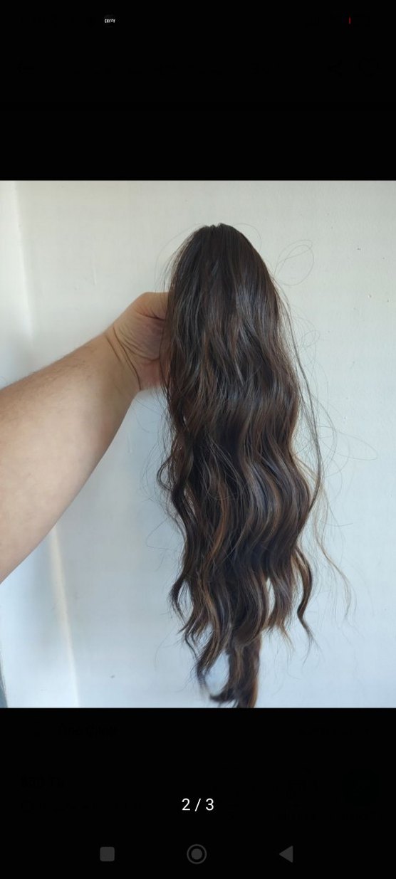 Kahverengi Dalgalı Sentetik Saç Tokası - Görsel 5