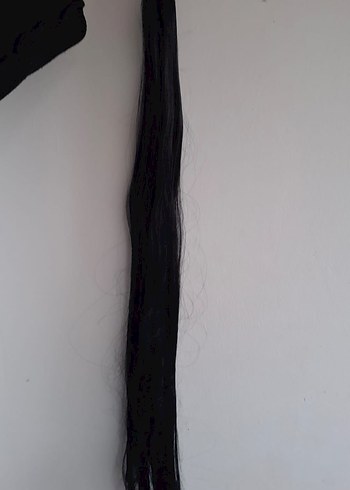 Siyah İpeksi Püsküllü Gotik Saç Aksesuarı lastikli - Görsel 3