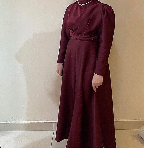 xl Beden bordo Renk Bordo tesettür elbise