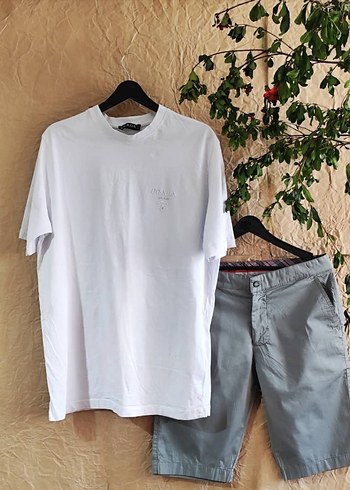Beyaz Oversize Pamuklu Kısa Kollu Tişört