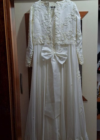 diğer Beden Uzun Kollu Beyaz Vintage Özel Dikim Gelinlik