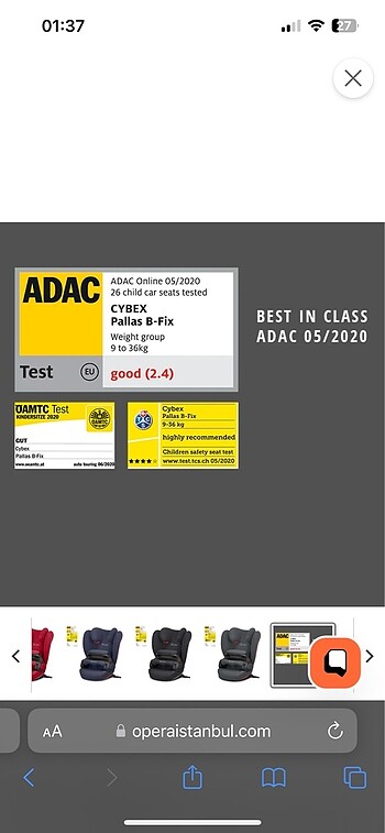 SATILDI Cybex Pallas B Fix Oto Koltuğu - Görsel 2