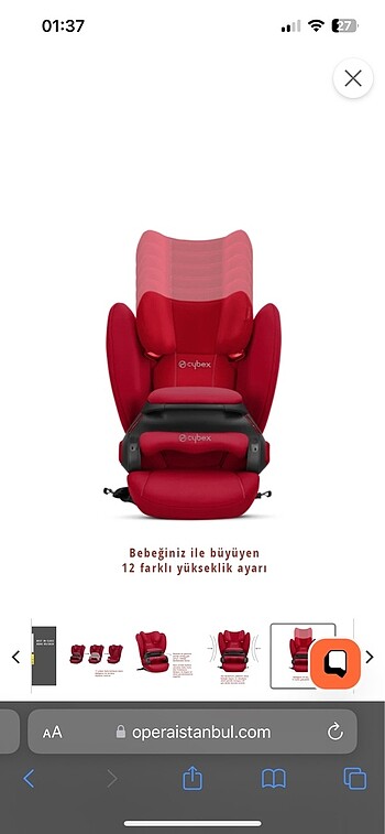 SATILDI Cybex Pallas B Fix Oto Koltuğu - Görsel 6