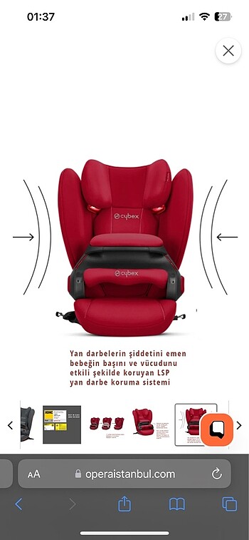 SATILDI Cybex Pallas B Fix Oto Koltuğu - Görsel 5