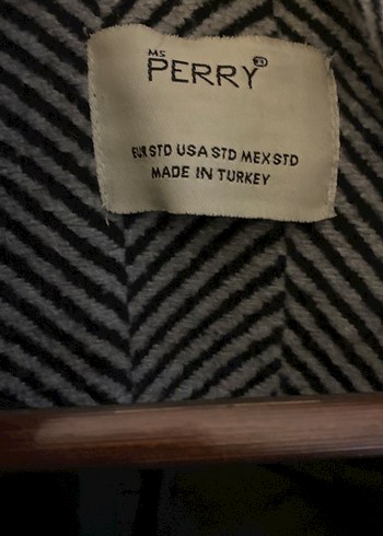 Desenli lacivert gri  Kaban - Görsel 4