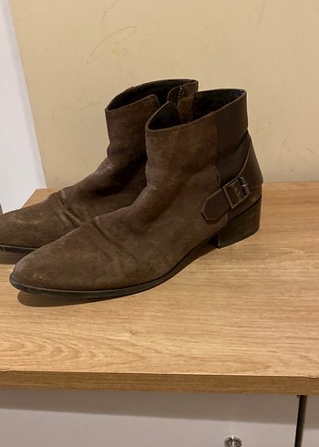 Kahverengi Süet Kadın Dolgu Topuklu Bot - Görsel 3