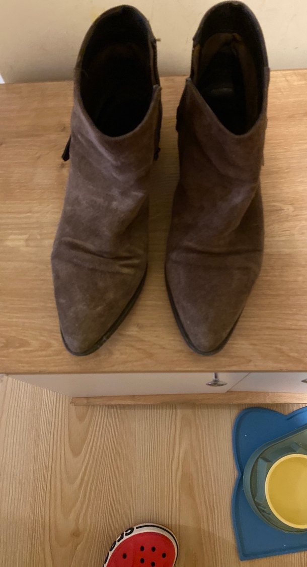 Kahverengi Süet Kadın Dolgu Topuklu Bot - Görsel 2