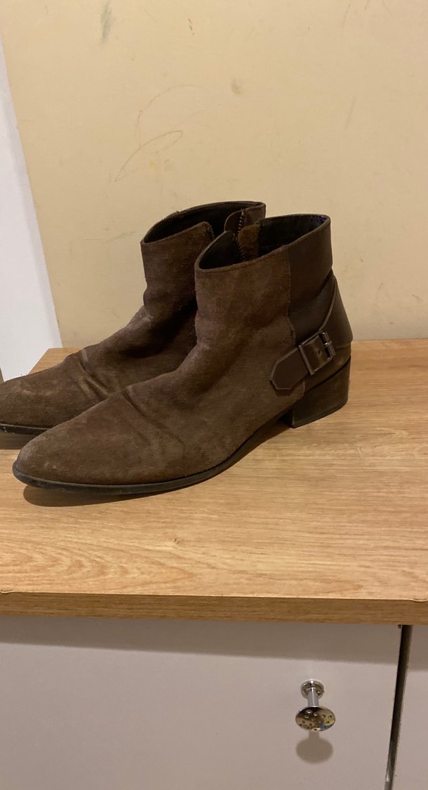 Kahverengi Süet Kadın Dolgu Topuklu Bot - Görsel 3