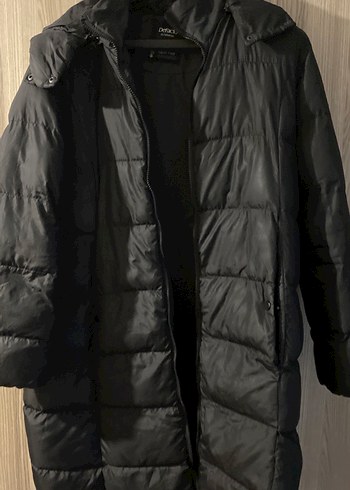 Kadın Siyah Uzun Mont - Görsel 3