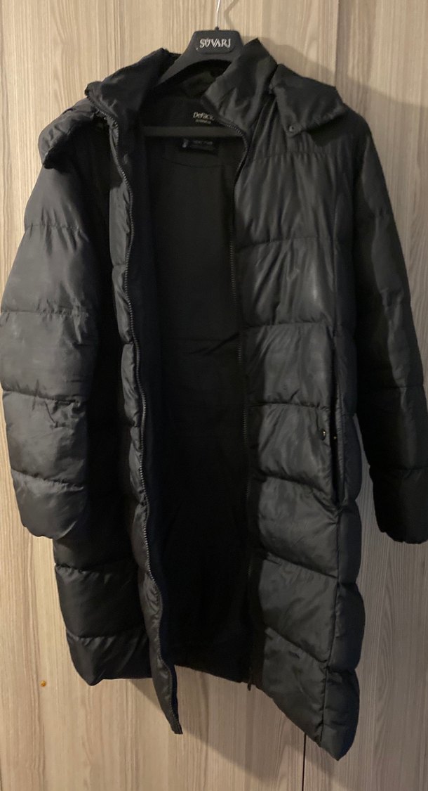 Kadın Siyah Uzun Mont - Görsel 2