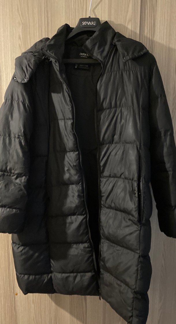 Kadın Siyah Uzun Mont - Görsel 3