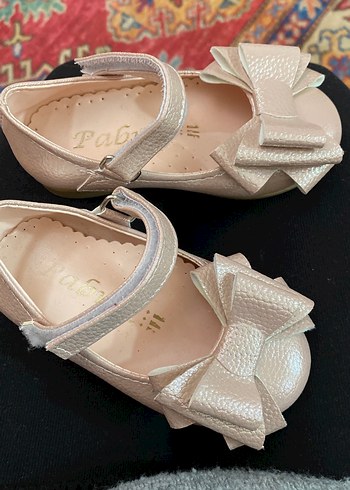 Bej Yılan Desenli Kız Çocuk Babet Ayakkabı - Görsel 2