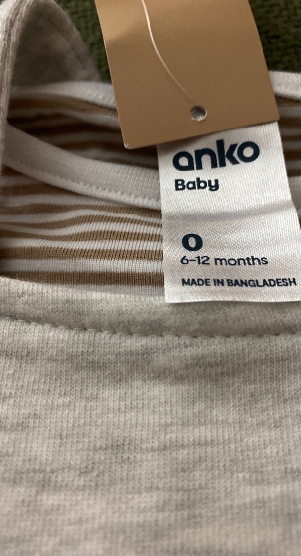 Gri Erkek Bebek Düğmeli Kısa Kollu Tulum - Görsel 3