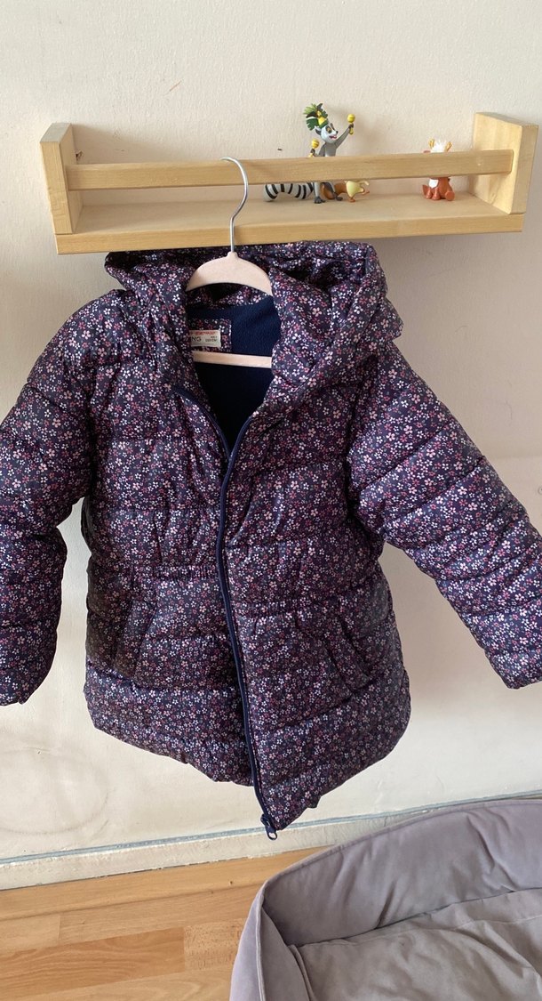 Mor Kız Çocuk Fermuarlı Kaban - Görsel 3