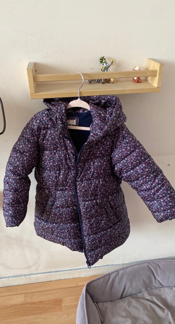 Mor Kız Çocuk Fermuarlı Kaban - Görsel 4