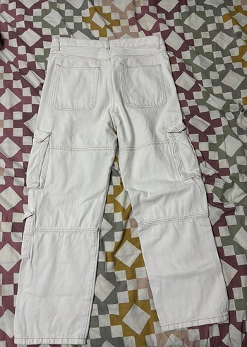 bershka erkek kargo krem pantolon - Görsel 2