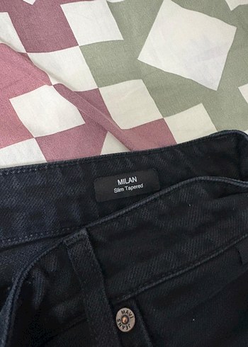 Siyah Erkek Bol Kesim Kot Pantolon - Görsel 3