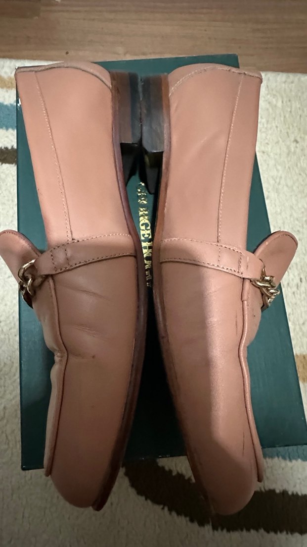 Bej Zincir Detaylı Deri Kadın Loafer - Görsel 3