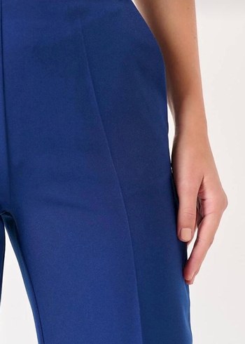 Kadın Mavi Pamuk Normal Kesim Pantolon - Görsel 2