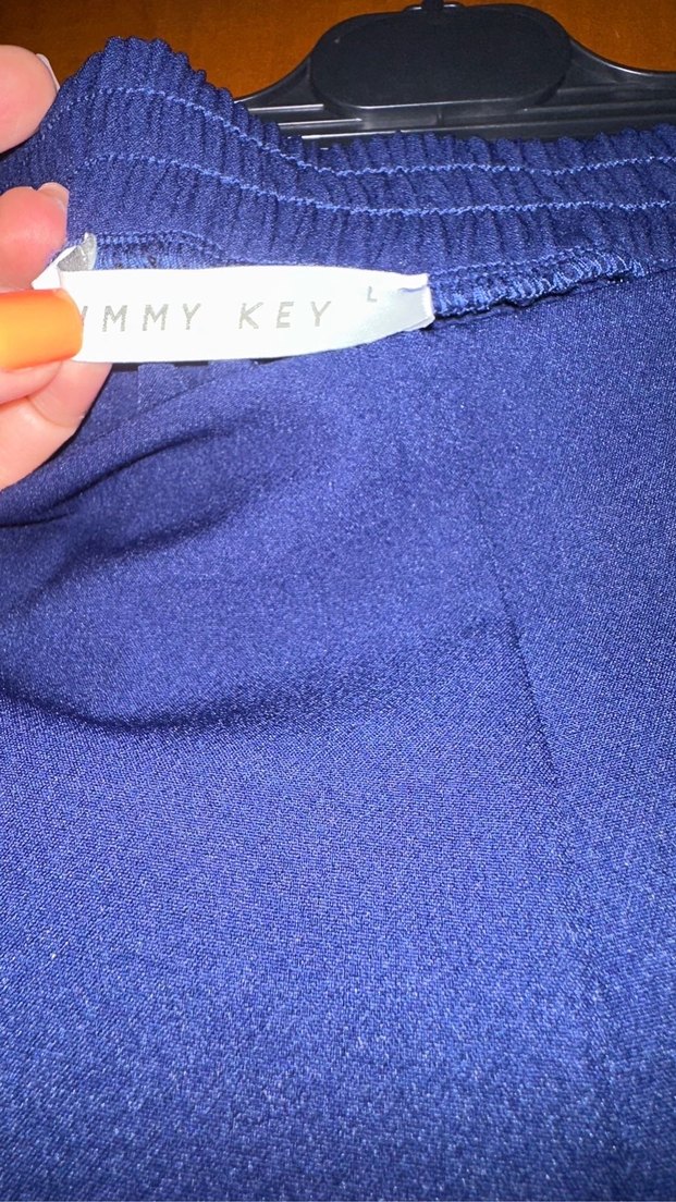 Kadın Mavi Pamuk Normal Kesim Pantolon - Görsel 5